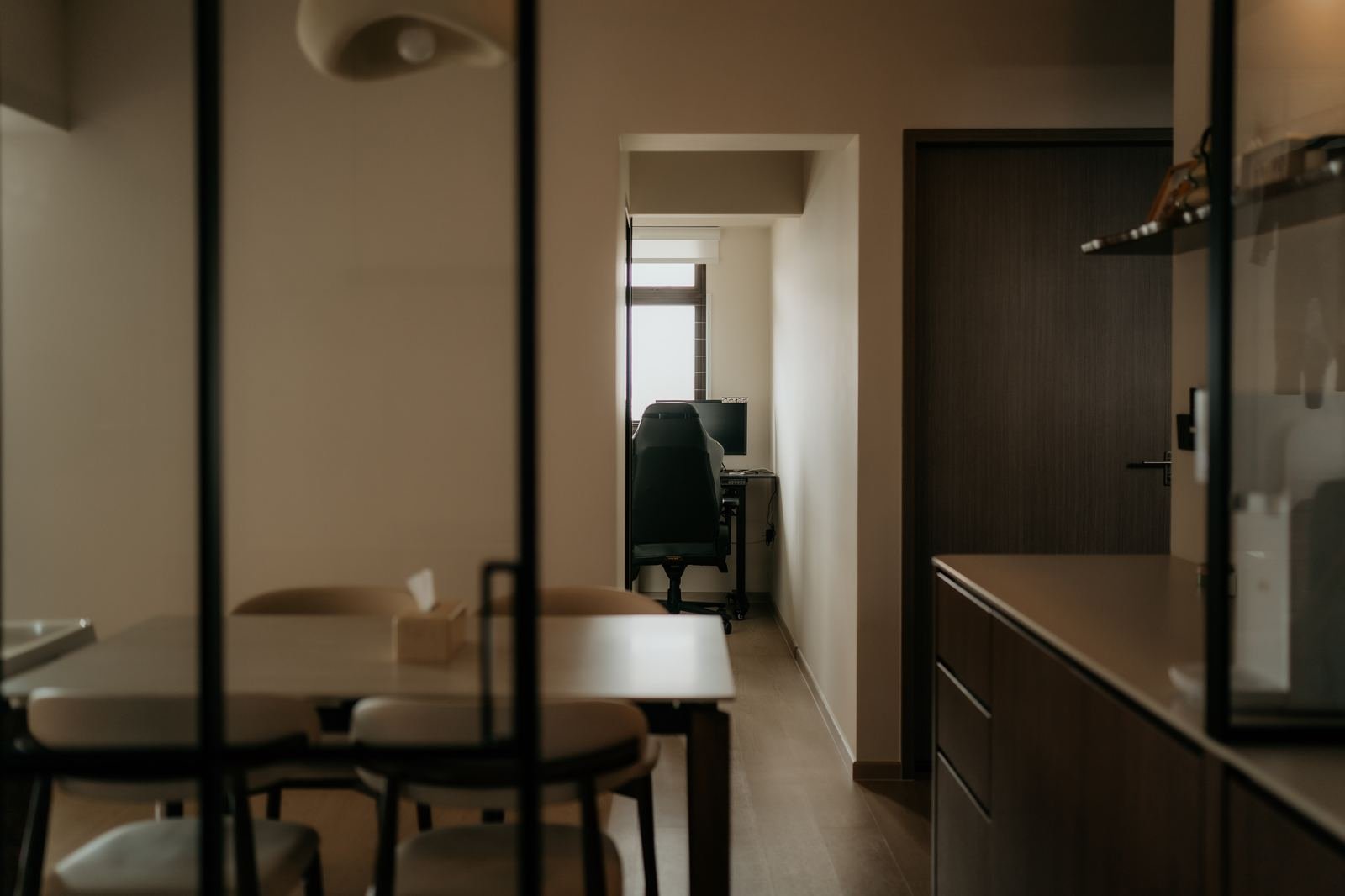 Dining area looking through to a study nook